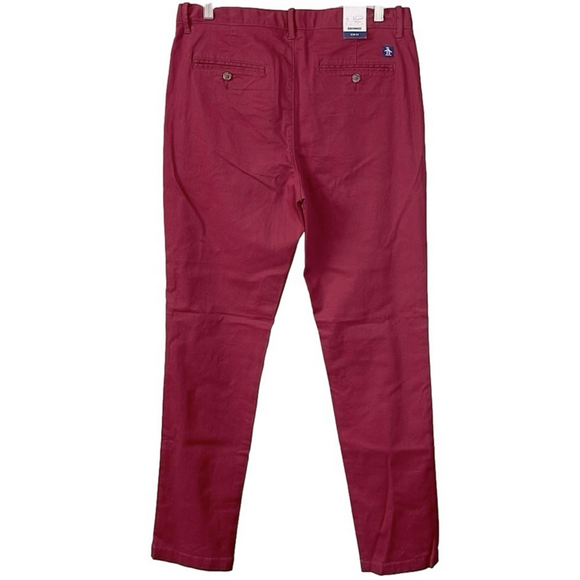 Original Penguin Chino Stretch Slim Fit Trousers Cabernet Men’s 32x32 - Picture 7 of 9
